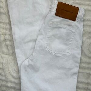 Victoria Beckham White High Rise Cropped Kick Flare Stevie Jeans - Women’s 26